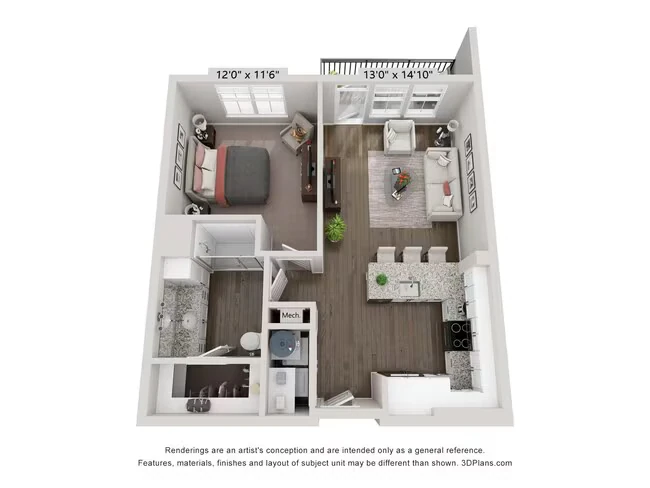 A3 - Cobalt 1X1 4411 floor plan